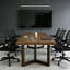 Table de conférence pour 6 personnes en bois massif avec 6 chaises de bureau ergonomiques-1475660320