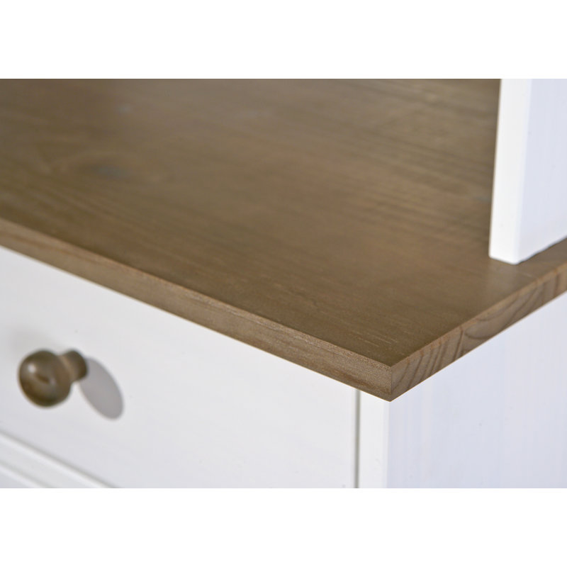Pierro Hutch Cabinet, White/Sepia/Brown