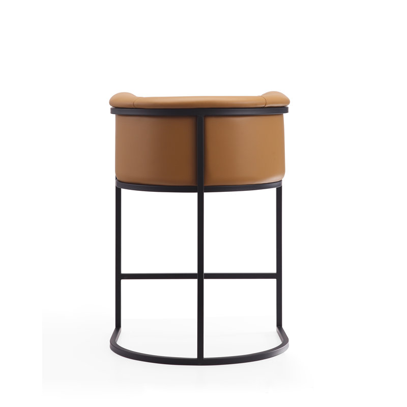 Svala Upholstered Counter Stool with Metal Frame, Camel, Counter Stool (25.5" Seat Height), 2
