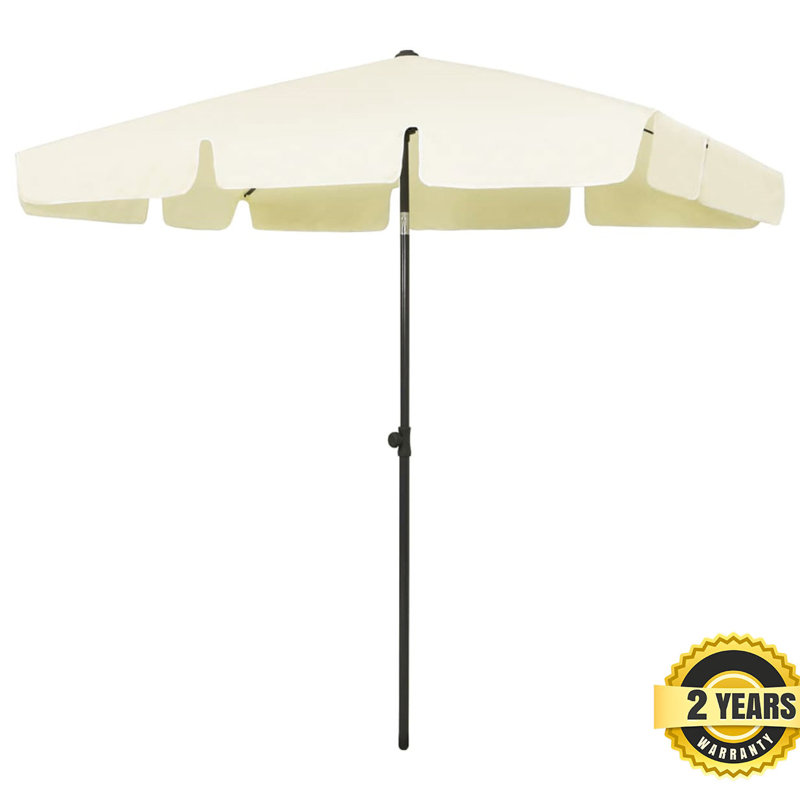 Mathias 200cm X 125cm Rectangular Beach Parasol, Yellow