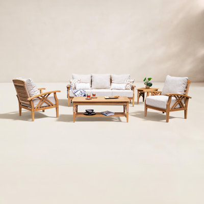 Cotesfield 5-Person Teak Patio Seating Group