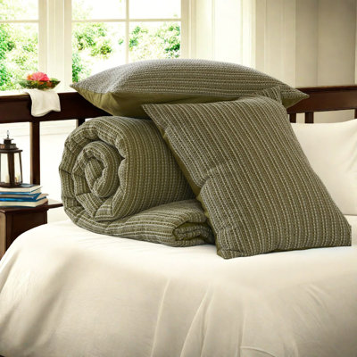 Ensembles de literie en coton vert douillet, édredon double / grand style gaufré