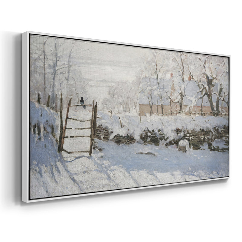 Série paysage - CDXIX - Toile tendue avec châssis, prête à accrocher, H 21 po x l 41 po, Blanc