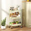  3 Tier Rolling Utility Cart with 3 Mesh Basket, Green-747281144