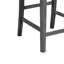 Siège de comptoir de 20 po de hauteur, revêtu de gris avec repose-pieds, largeur de produit de 19,89 po, duo de chaises en caoutchouc et bois