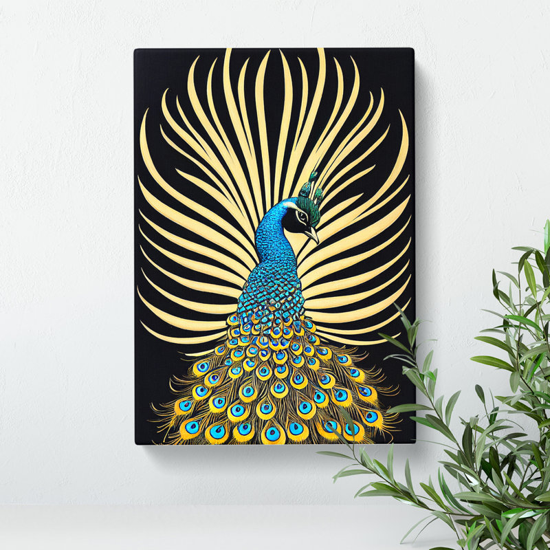 Precious Peacock - Wrapped Canvas, 60cm H x 40cm W x 3cm D