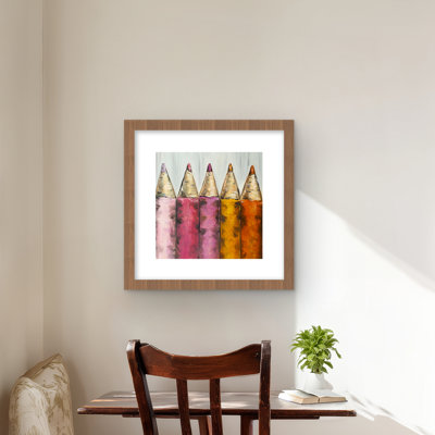 Colouring Pencils - Framed Matted Print for Home Decor