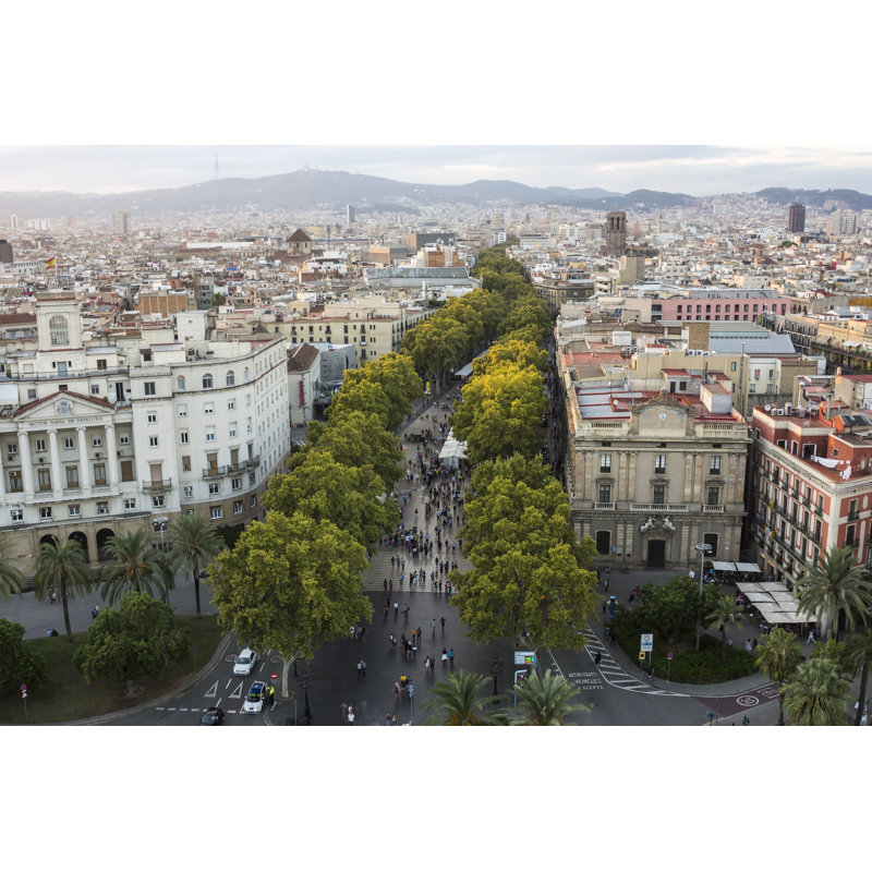 La Rambla Street In Barcelona by Anna-S - Wrapped Canvas Print, 30cm H x 46cm W