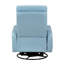 Fauteuil inclinable et oscillant avec mouvement pivotant et revêtement en cuir bleu