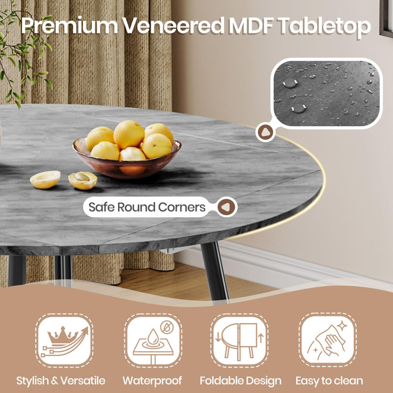 4 - Person Dining Set, Black, Grey