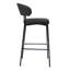 Ensemble de 2 tabourets de bar rembourrés en tissu avec pieds en fer noir Jemison Boucle-57187998