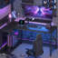 Baford L-Shaped Computer Desk with Power Outlet, Gaming Table with Monitor Stand and Shelves-416772189-468195738
