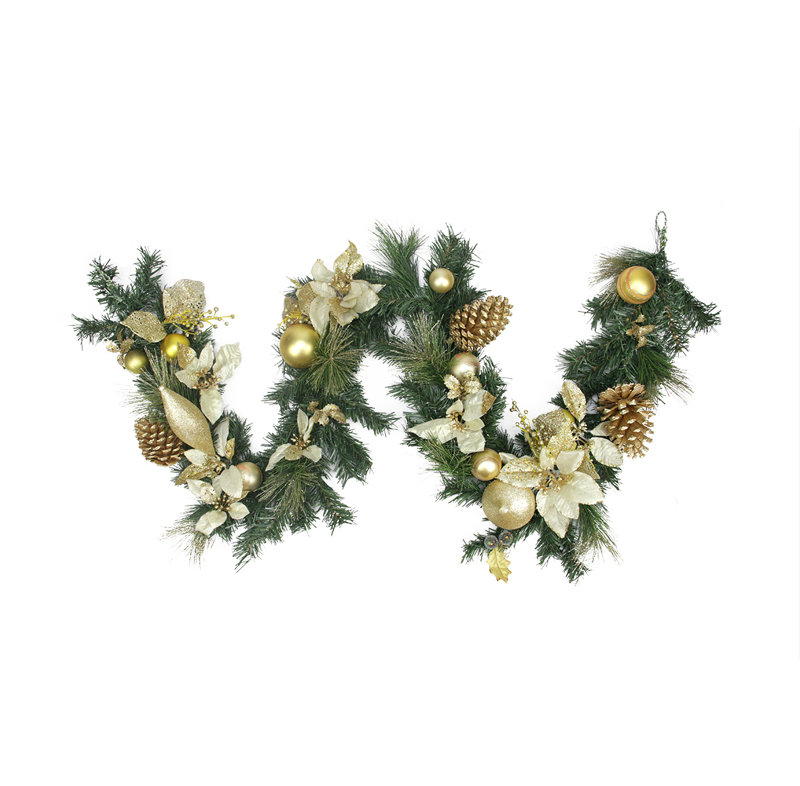 Guirlande de Noël pré-décorée 6 'Poinsettia