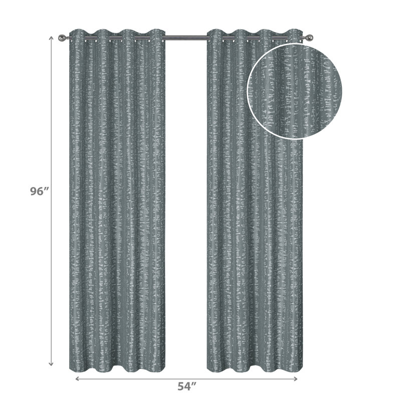 Lourena Room Darkening Curtain Pair, Gray, 54" W x 96" H