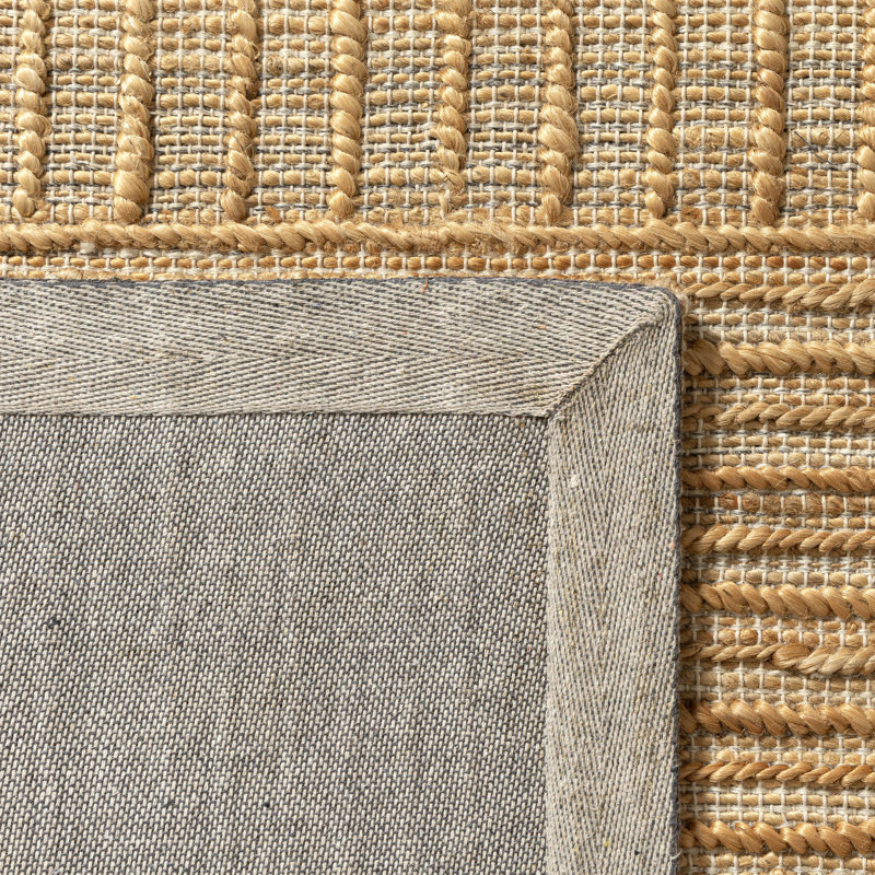 Tapis intérieur en jute / laine tissé à plat à la main Airicka, Rectangle de 5 pi x 7 pi 9 po