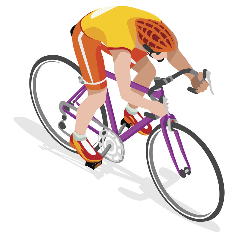 Cycling - Wrapped Canvas Print, 76cm H x 76cm W x 3.8cm D