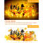 [8 modes d'éclairage et minuterie] Décorations de l'Action de grâce pour la guirlande de feuille d'érable avec lumières 40 lumières à DEL étanches à piles, décor intérieur automne Halloween amisgiving