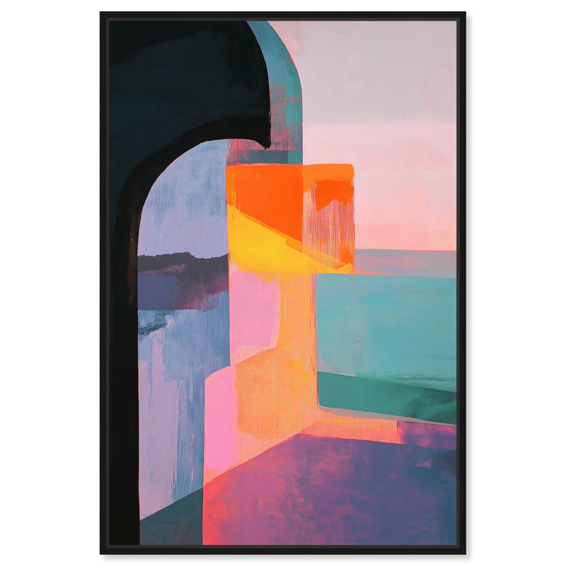 Art moderne coloré sur toile Color Blocks III par Art Remedy, Cadre flottant noir, H 16 po x l 11 po