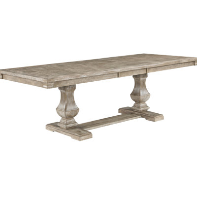 Extension Leaf Dining Table In Brown Gray, Traditional, Seating Capacity 8 Wooden With Extension, For 8, Traditional