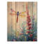 Libellule dans les jardins II - impression moderne en bois rouge sur bois de pin naturel-898630324