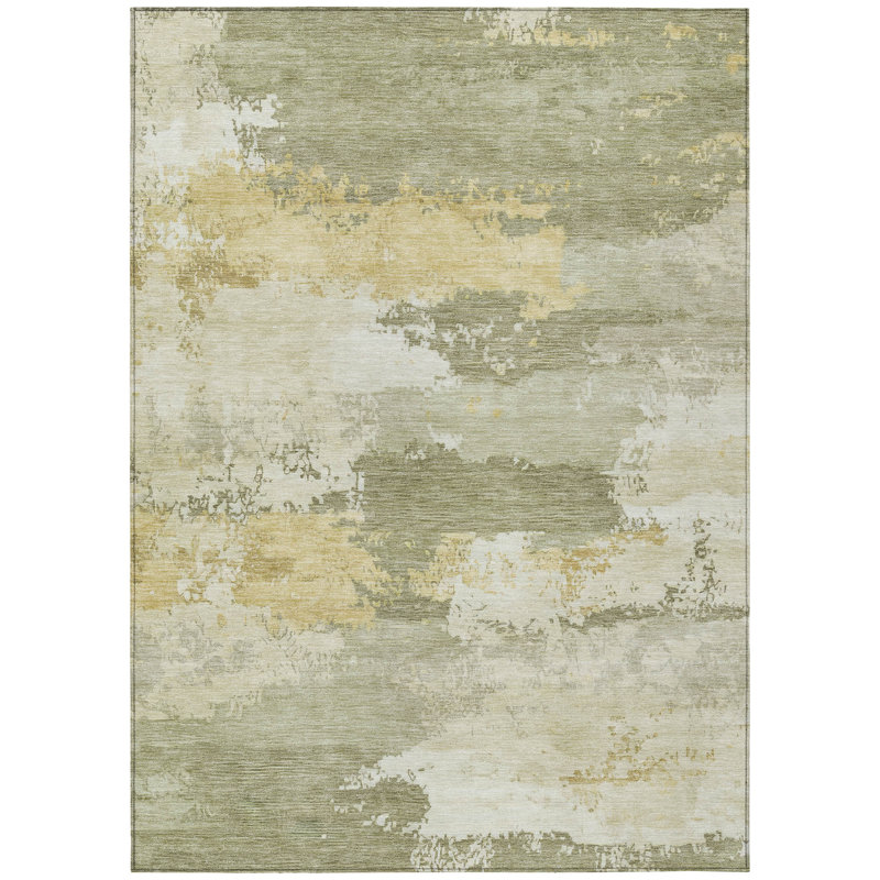 Machine Washable Indoor/Outdoor Karr ACN2372 Abstract Rug, Rectangle 2'6" x 3'10"