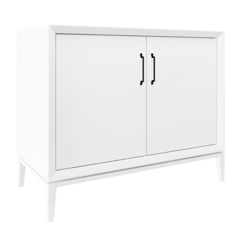 Alexandra Single Bath Vanity, Pure White, 42", Matte Black