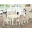Ensemble de table de salle à manger 7 pièces composé d'une table de salle à manger rectangulaire avec feuille papillon et 6 chaises rembourrées-655292490-655292487-655292486