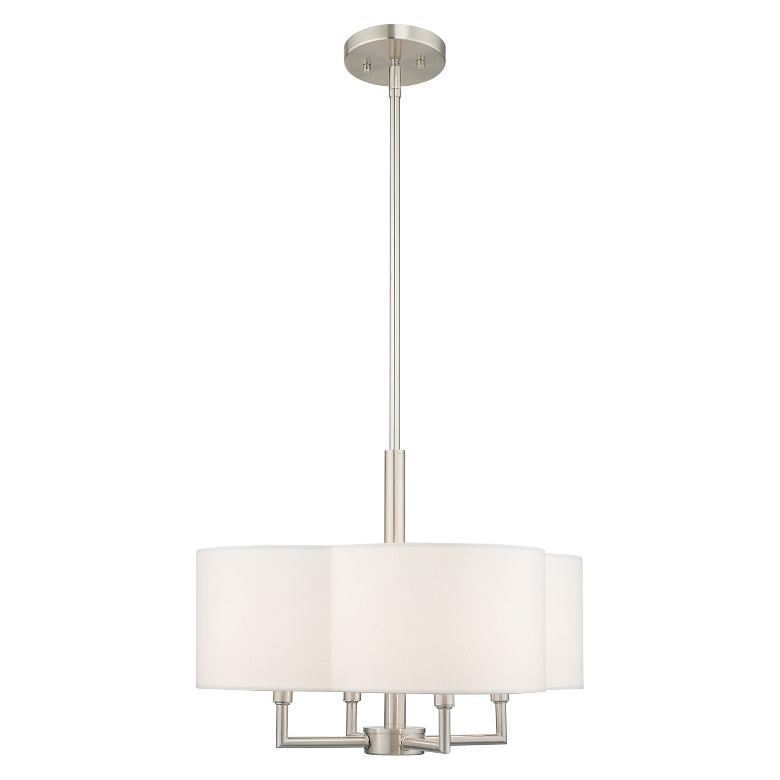 Vino Steel Dimmable Drum Chandelier, Off-White, 10"H x 20"W x 20"D