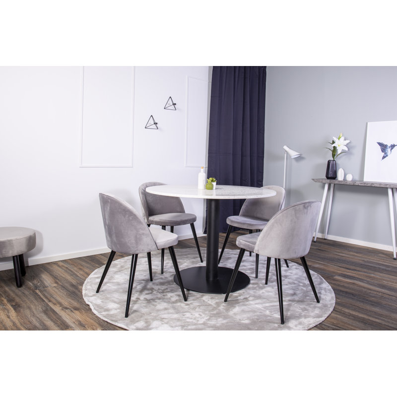 Withernsea 4 - Person Dining Set, Grey, White