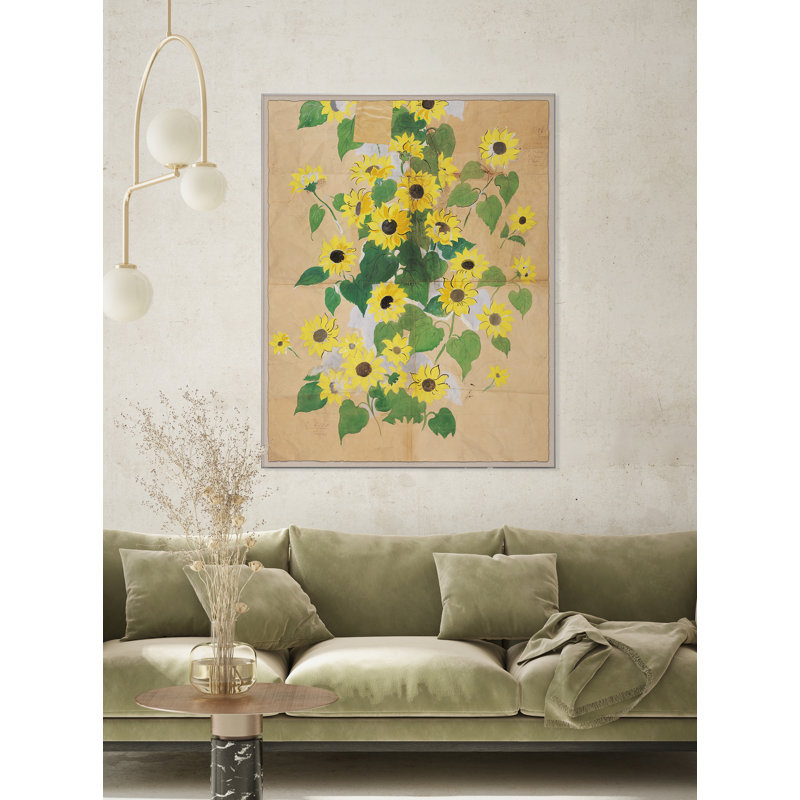 Tournesols par Paule Marrot - impression, Boîte en acrylique, H 56 po x l 44 po x P 1,25 po