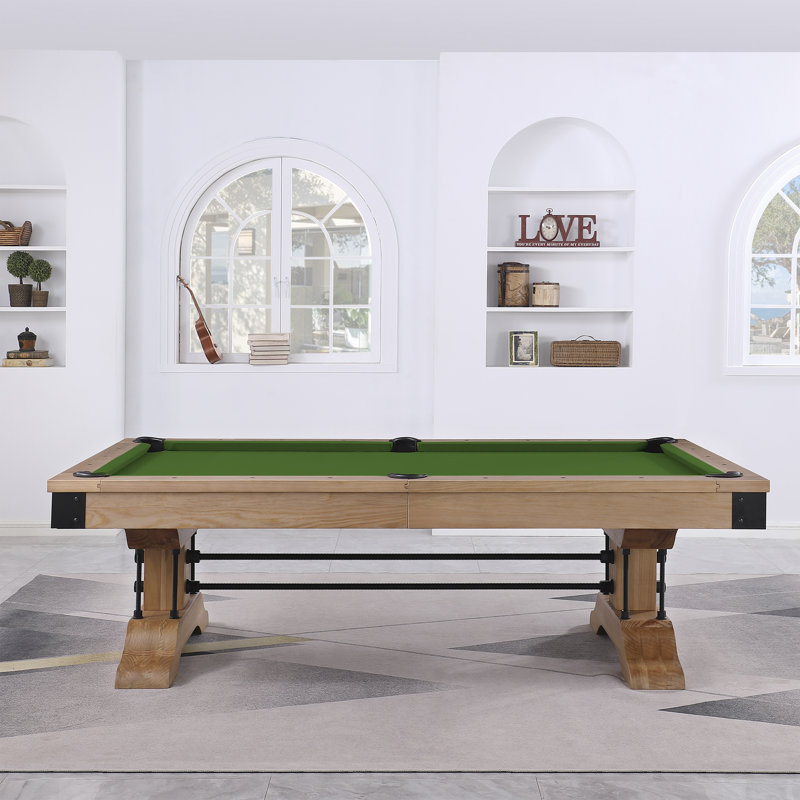 Table de billard Manchester, Vert anglais, Non, Naturel patiné
