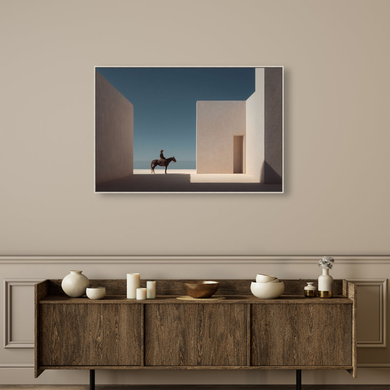 Lone Equestrian I Print by Oliver Gal, 31"H x 46"W, Silver Floater Frame