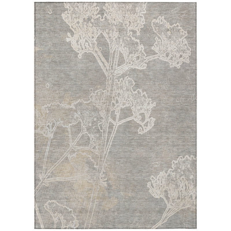 Machine Washable Indoor/Outdoor Layton ACN2239 Floral Rug, Rectangle 5' x 7'6"