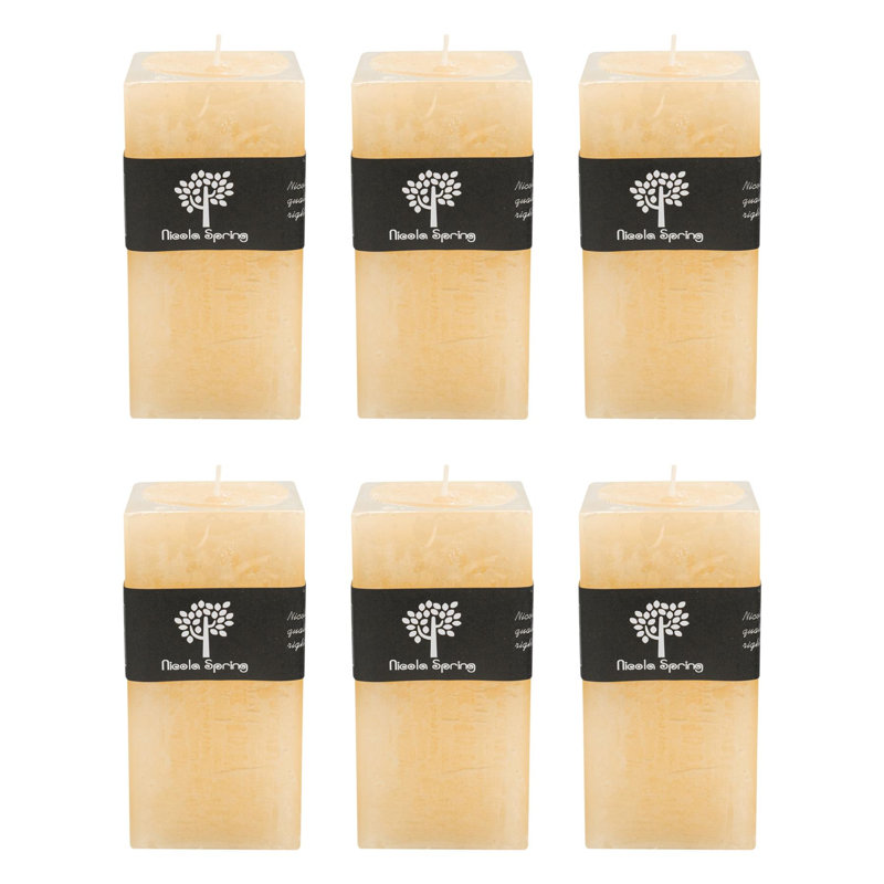 Vanilla Scented Pillar Candle, 15cm H x 7.5cm W x 7.5cm D