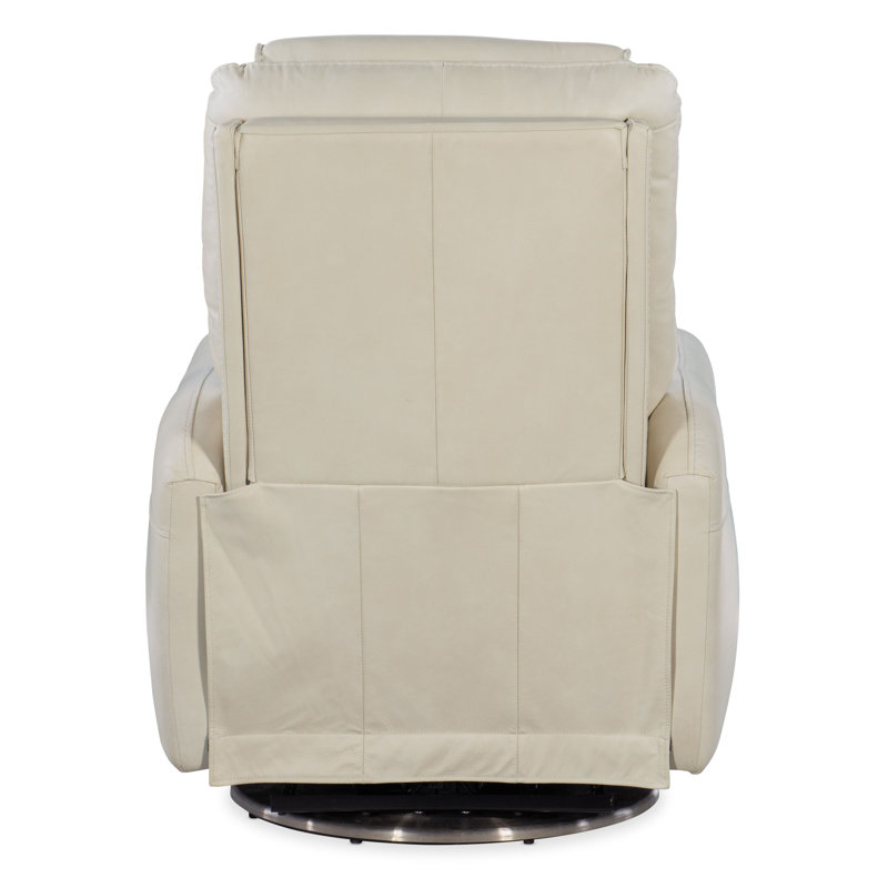 Sheria Leather Power Recliner, Beige Genuine Leather