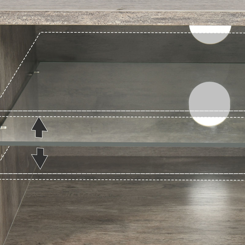 Palermo TV Stand with Sound Bar for TVs up to 70", Grey/Black