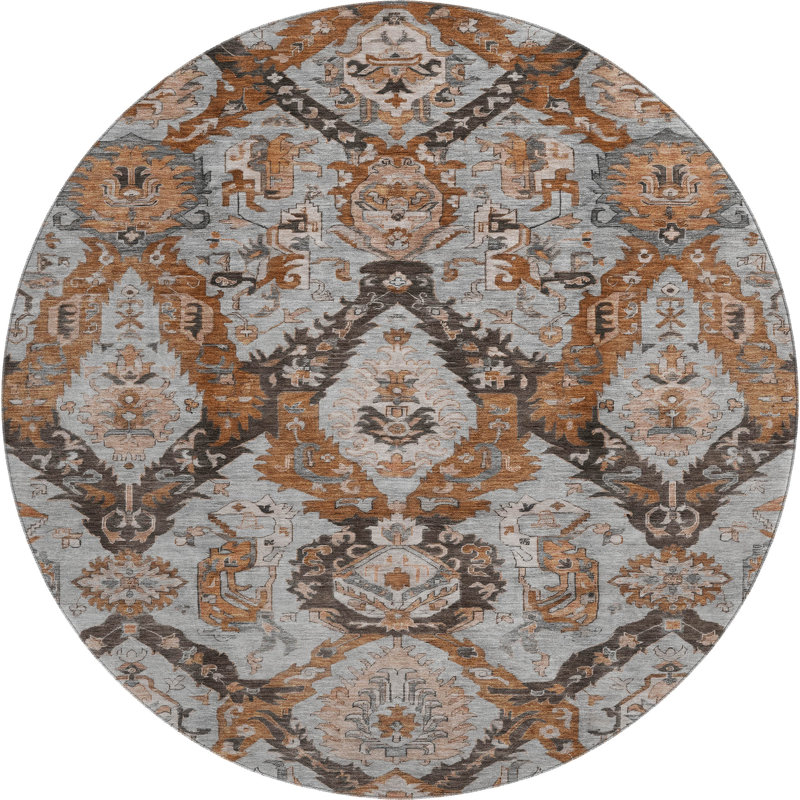 Machine Washable Mayfield Panels Rug, Round 8'