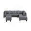 Canapé, chaise et repose-pieds 104,5 po, gris