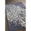 Tapis botanique transitionnel en laine touffeté à la main bleu marine, blanc et beige Medford-23286631