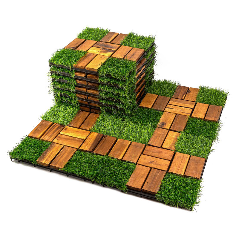 10 carreaux de plancher en bois d'acacia 10 pi