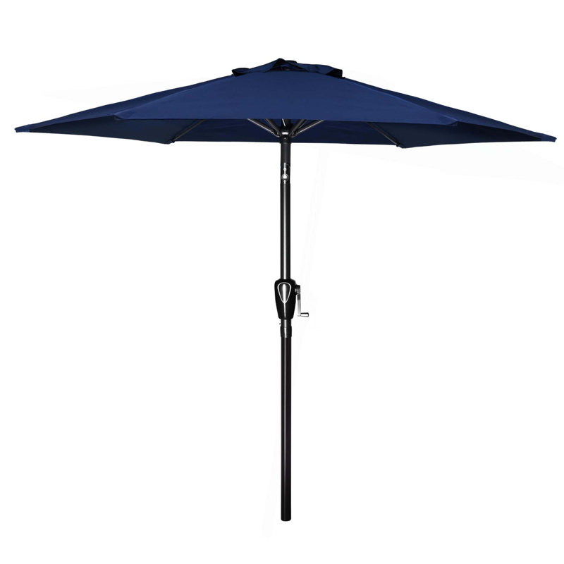 Parasol de jardin simple de 7,5 pi avec 6 boutons inclinables / inclinables pour jardin, terrasse, jardin, piscine, 7,5 pi