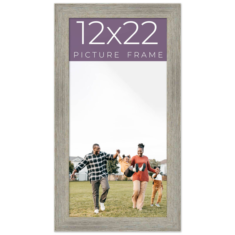 Cadre photo en bois massif Matiza, Gris, 12 po x 22 po