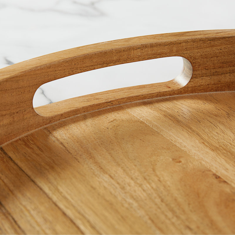 Laurel Initial Solid Wood Tray