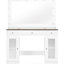 Meuble-lavabo 43,3 po avec plateau en verre trempé et ampoules, grandes tiroirs de table de maquillage