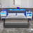 2 Pack Modern Nightstand with Charging Station, LED Light & Fabric Drawer-343214992