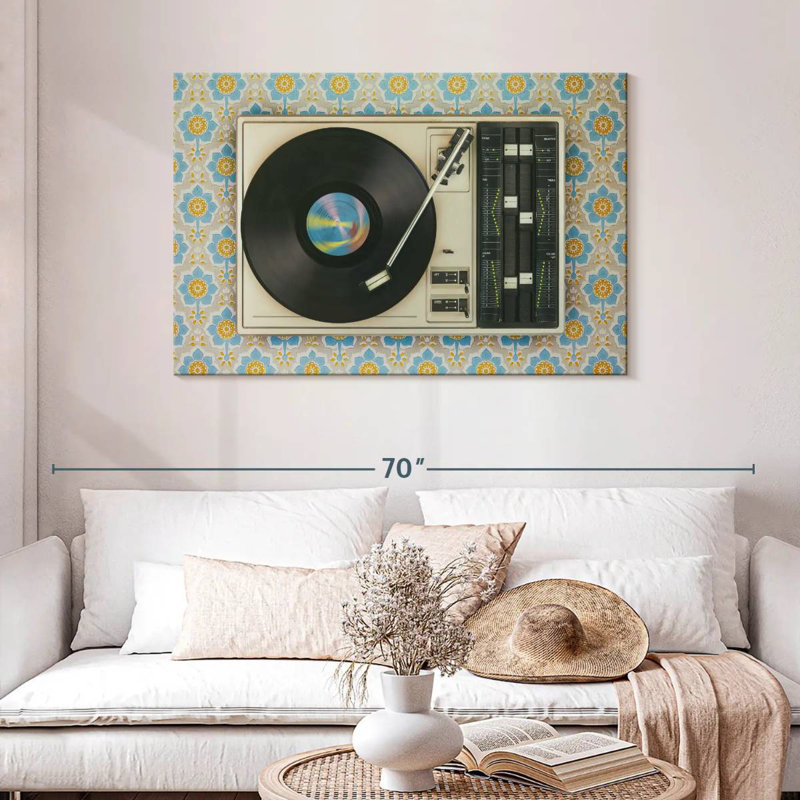 Abarca Old Vinyl Record, 30" H x 45" W