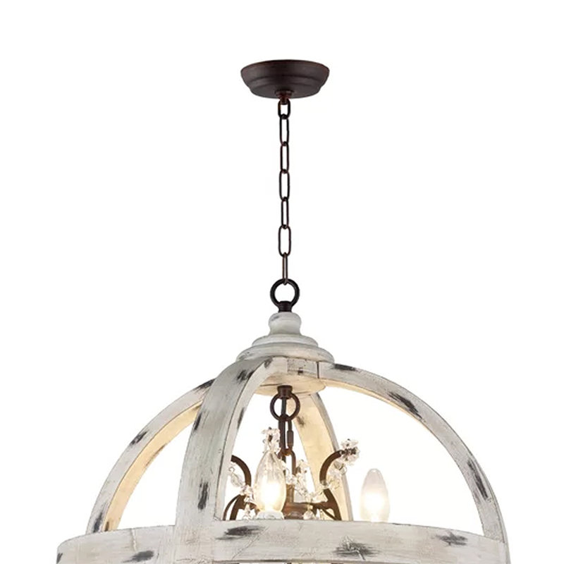 Rhoades 4 - Light Dimmable Globe Chandelier, Rustic Brown