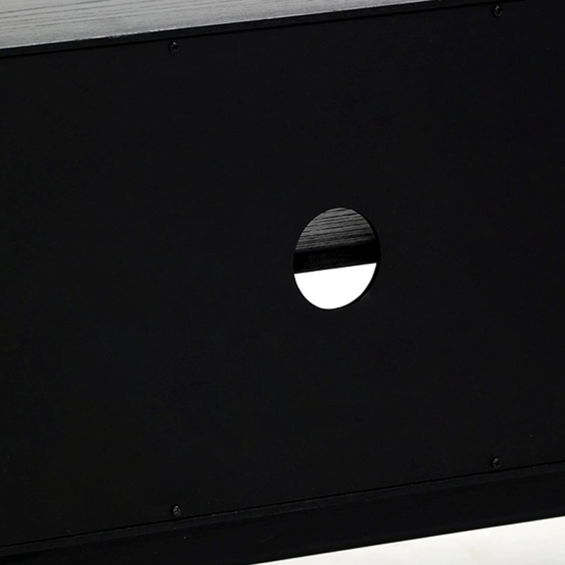 Meuble télé en rotin noir, 78.74"