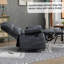 Grand fauteuil inclinable manuel en tissu pour le salon, gris-2030200434