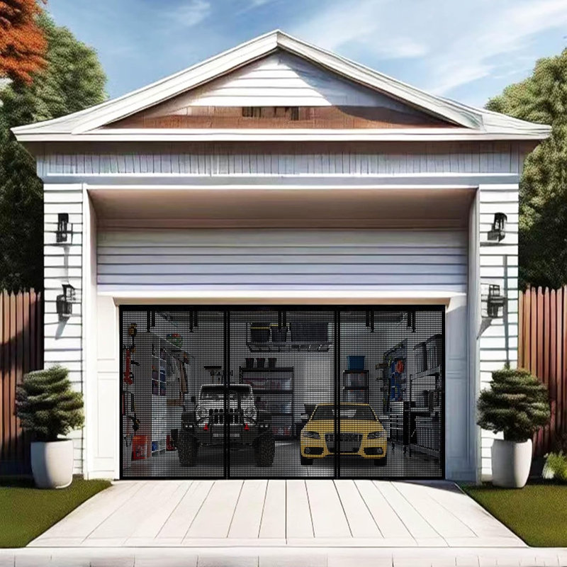 Moustiquaire magnétique de porte de garage de 18 x 8 pi pour garage double